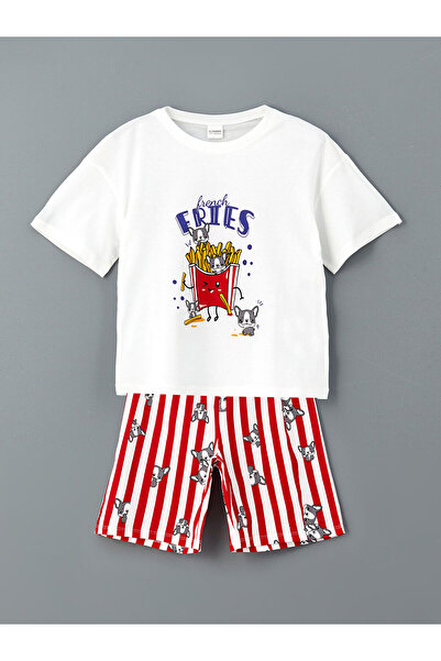 LC Waikiki Özmarka Νέα Σεζόν Πιτζάμα για Κορίτσια με Λαιμόκοψη Ποδηλάτου