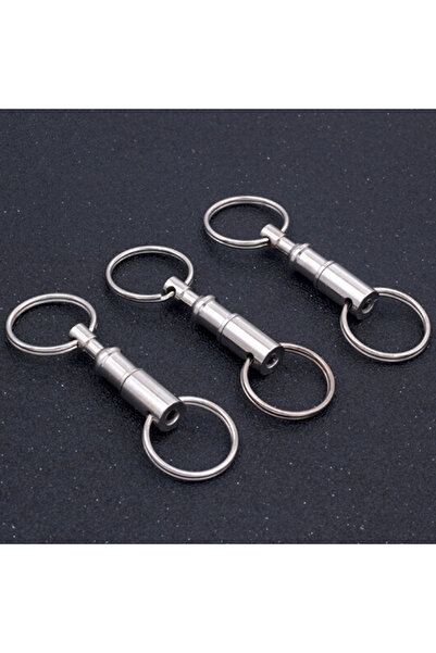 Choice Style1 3Pcs Detachable Pull Apart Quick Release Metal Keychain Silver ...