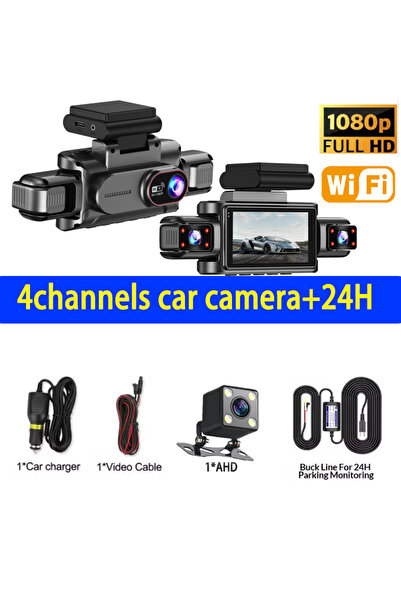 Choice10 كاميرا تسجيل فيديو للسيارة 64 جيجابايت 4LU-WiFi-24H 1080P، كاميرا أم...