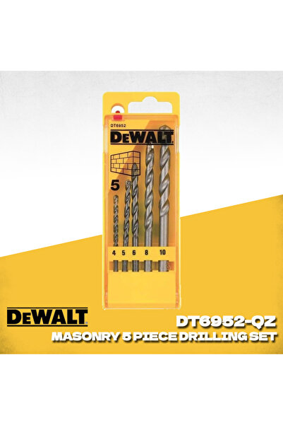 Choice مجموعة حفر ديوالت DT6952 للبناء، 5 قطع، ساق مستقيمة، لحفر الطرق والصدمات.
