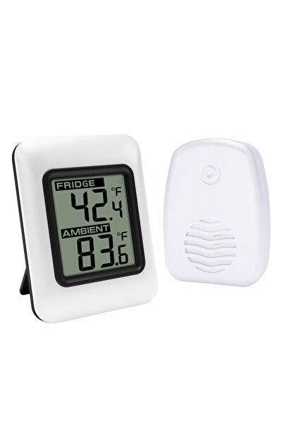Choice ترمومتر رقمي لاسلكي أبيض للثلاجة مع مستشعر عن بعد - جهاز مراقبة درجة ح...