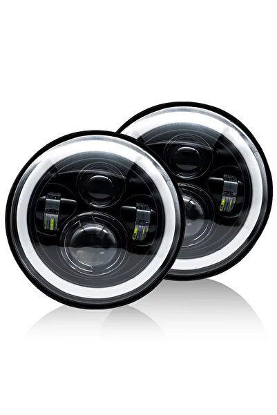 choice2 6500K 2Pcs 1/2Pcs 7 Inch Moto Car Led H4 Round Headlight With Halo An...