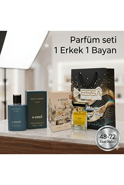 ESSA 1 Erkek 1 Kadın Parfüm Seti - Hediye Çantalı 48s - 72s Kalıcı Afrodizak ...