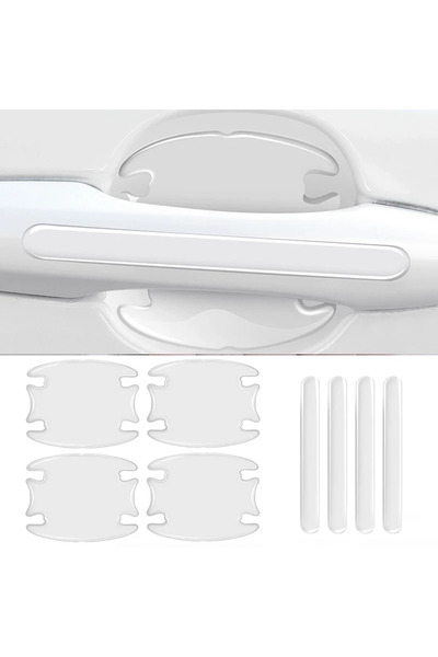 Choice Style1 8 in 1 Car Door Handle Bowl Scratch Protective Invisible Transp...