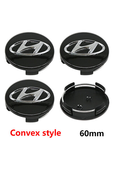 Choice1 HYUNDAI 60mm black ABS ‌4Pcs 56mm 58mm 60mm Hyundai Car Wheel Center ...
