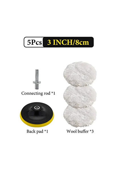 Choice1 طقم تلميع مكون من 5 قطع (3/4/5 بوصة) يتضمن وسادة تلميع، قرص إسفنجي لت...