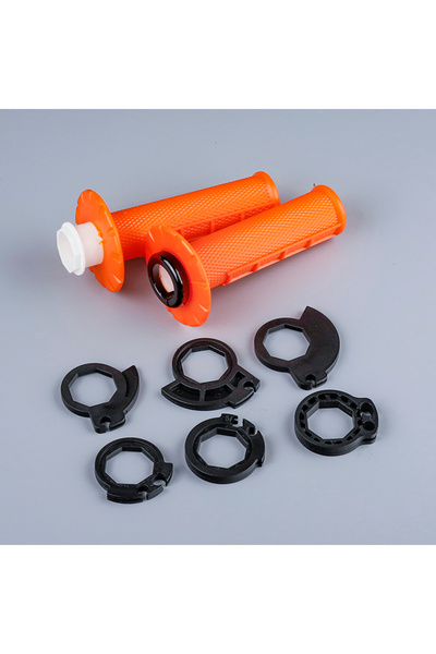 Choice3 orange Motorcycle Universal Grips 7/8" 22mm Hand Grip Snap-on Cam Loc...