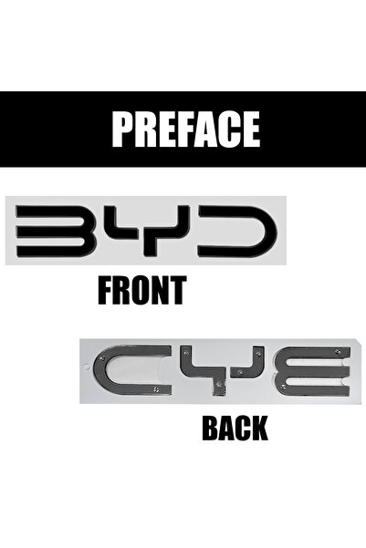 Choice BYD Black Front Logo 3D ABS Car Front Emblem Cover Rear Trunk Badge St...