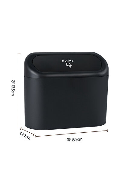 Choice سلة مهملات سوداء للسيارة بغطاء مانع للتسرب، سلة مهملات معلقة محمولة لت...