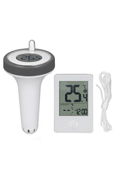 Choice WHITE Wireless Swimming Pool Thermometer LCD Display 0.1℃ Accuracy Wat...