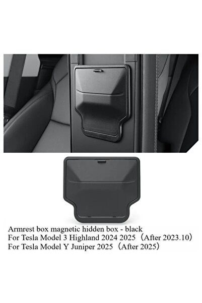 Choice Black Armrest Hidden Storage Box For Tesla Model YL Juniper/Y Standard...