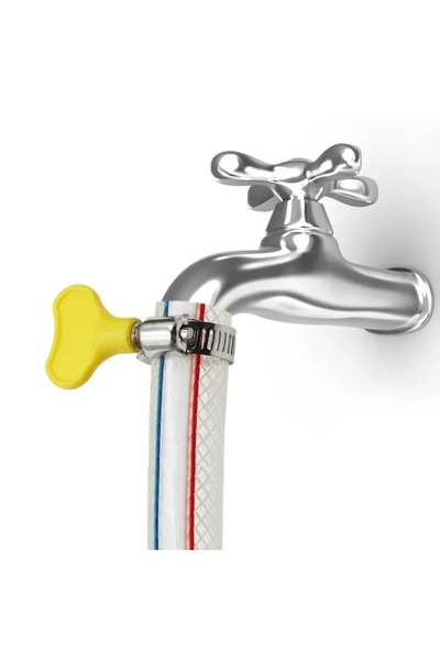 Choice ١٠ قطع من مشابك الخراطيم اليدوية ذات المقابض البلاستيكية الصفراء القاب...