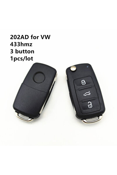 Choice مفتاح سيارة قابل للطي بثلاثة أزرار، قطعة واحدة/مجموعة، بتردد 433 ميجاه...