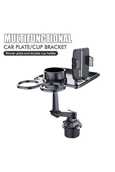 Choice كما هو موضح في الصورة، حامل أكواب مزدوج للسيارة مع صينية وحامل هاتف وف...