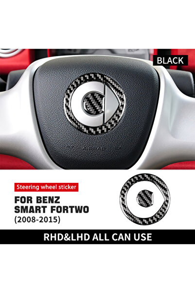 Choice ملصق غطاء عجلة القيادة من ألياف الكربون الحمراء لسيارة مرسيدس بنز سمار...