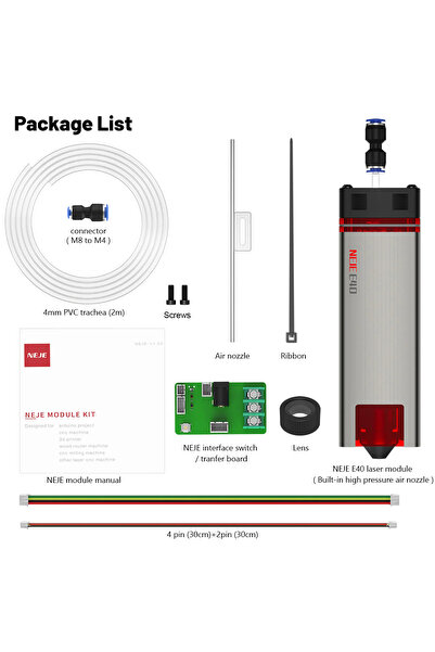 Choice E40 NEJE 11W Optical Power Laser Head with Air Assist Nozzle Diode Mod...
