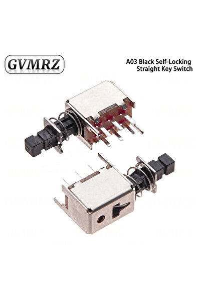 Choice9 Black Self-Locking 10PCS Directly key switch A03 PS-22F03 6pins self-...