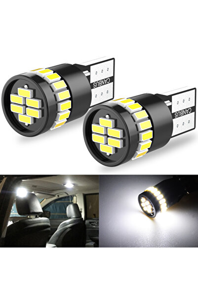 Choice مصباحان T10 أبيض من كاتور، مصباحان T10 LED أبيض فائق السطوع مزودان بفل...