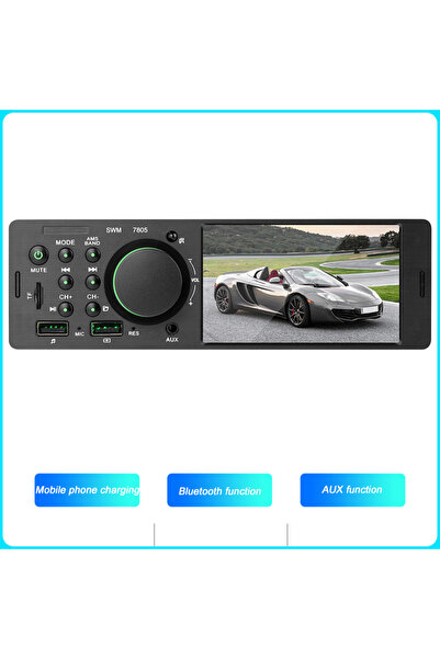 Choice 7805 BQCC 1 DIN 4 Inch Car Radio Button Colorful Light Bluetooth Music...