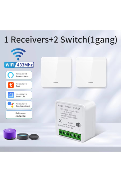 Choice1 مفتاح إضاءة ذكي لاسلكي من Tuya بتقنية WiFi، يعمل بتردد 433 ميجاهرتز، ...