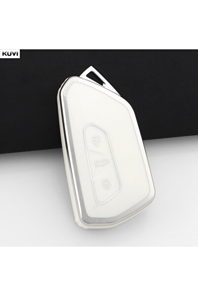 Choice White TPU Style Car Smart Key Case Cover Shell Fob For VW Volkswagen G...