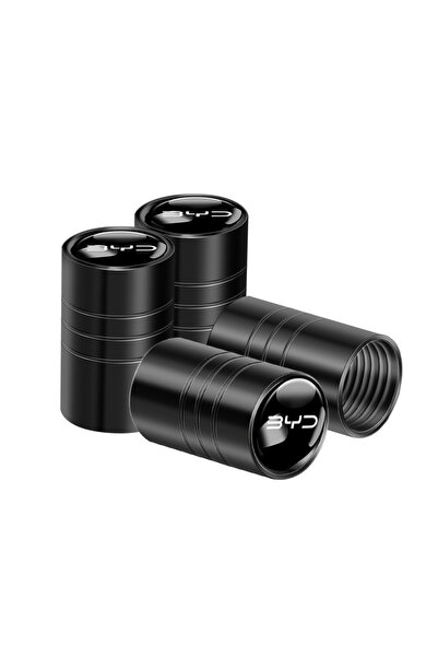 Choice BYD Black 4Pcs Metal Car Wheel Tire Valve Caps Tyre Rim Stem Covers Ai...