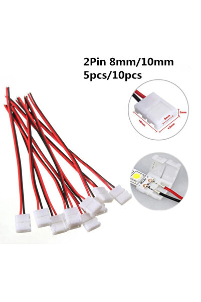 Choice3 ١٠ قطع موصلات خطية ٨ مم، ٥ قطع، ١٠ قطع موصلات شريط LED ثنائية السن ٨ ...