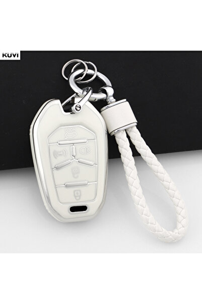 Choice1 White Set 1 5 Button TPU Car Smart Key Case Cover Auto Shell Fob Keyc...