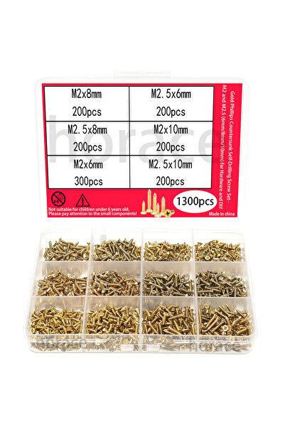 Choice 1300 قطعة من براغي فيليبس مطلية ذاتية الحفر، مقاسات M2/M2.5 (6 مم/8 مم...