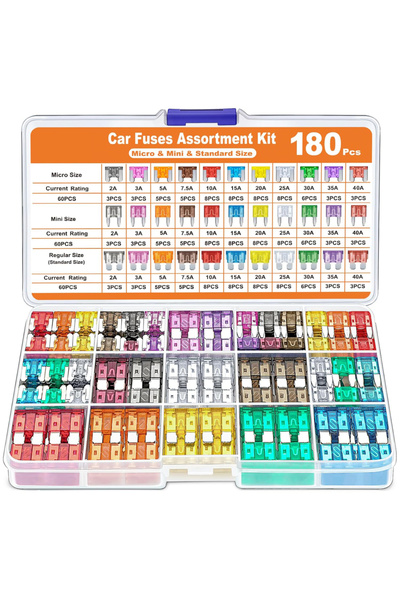 Choice 180 pcs car fuse combination kit, 60 pcs mini car fuse combination + 6...