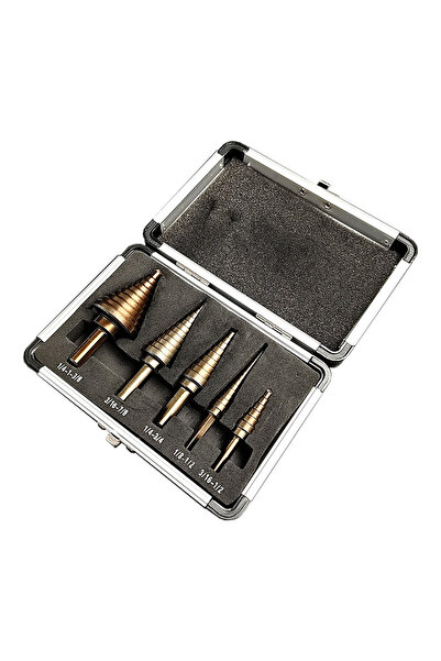 Choice مجموعة مثقاب متدرج من الفولاذ عالي السرعة (HSS) مكونة من 5 قطع مع علبة...