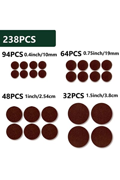 Choice1 1 Pc 3MM 238PCS Brown 238 pcs furniture felt pad set in multiple size...