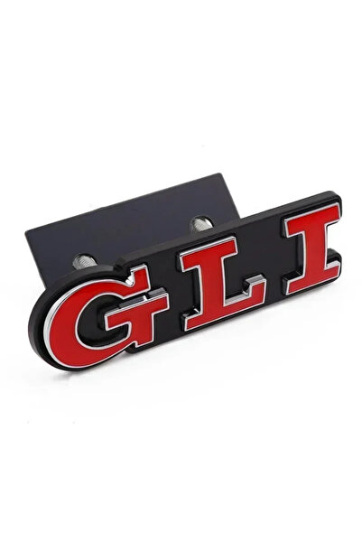choice2 Grill Silver Red Metal Car Letters GLI, Front Trunk Rear Grille Badge...