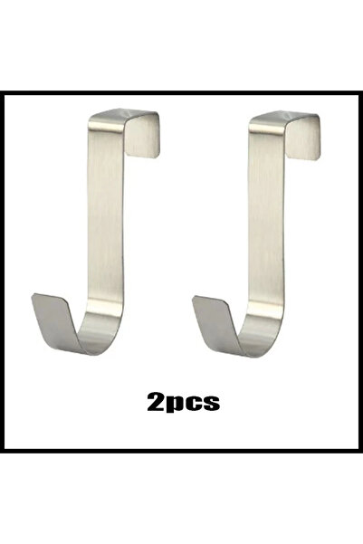Choice1 silvery 2pcs S-Shaped Metal Hook Cabinet Door Hanging Rack Gadgets Ho...