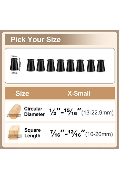 choice2 1 Pc 16PCS XS 16 Pcs Chair Leg Floor Protectors for Hardwood Floors, ...