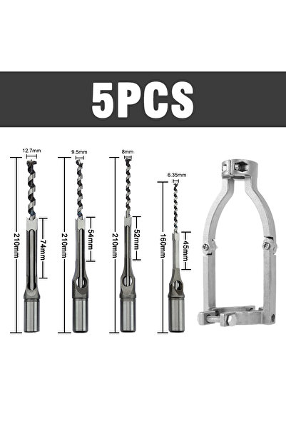 Choice 5pcs Square Hole Drill Bit Adapter Carbide Square Hole Drill Wiht Fixi...