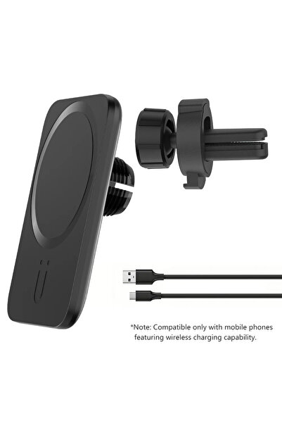 Choice1 black 15W Magnetic Wireless Charger Car Air Vent Phone Holder Stand F...