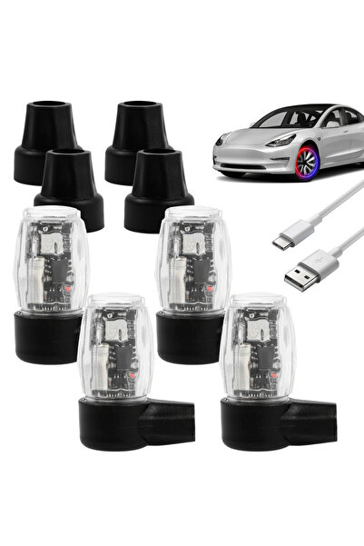 Choice Universal Universal 4PCS 4Pcs Luminous Tire Valve Caps Hub LED Decor L...