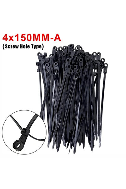 Choice4 100 PCS A-Black (With Hole) Creative Nylon Cable Ties with Screw Hole...