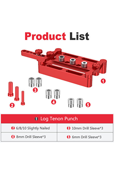 Choice Red 6/8/10mm Self-centering Woodworking Doweling Jig Drill Guide Wood ...