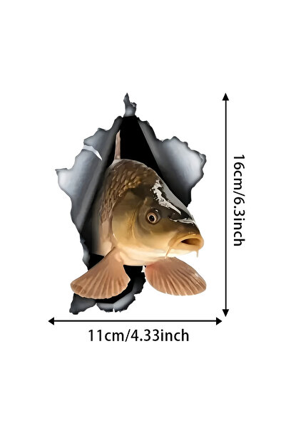 Choice ملصقات سمك الكارب DZ01-PVC مقاس 11×16 سم، ملصقات سيارات من الفينيل الم...