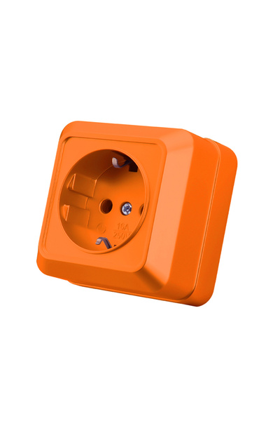 Choice4 مقبس كهربائي أوروبي قياسي رقم 1 مع تأريض برتقالي، مقبس طاقة كلاسيكي ق...