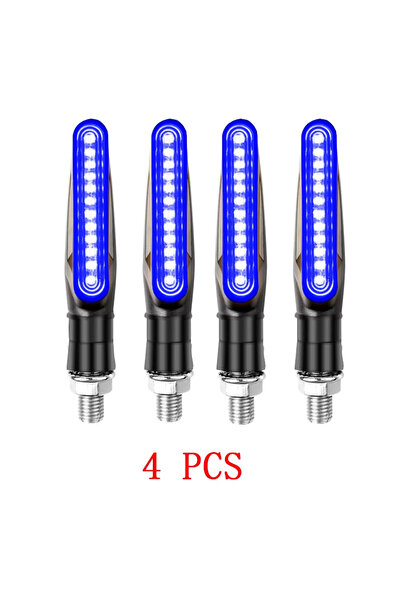 Choice4 Gasoline 4pcs Blue Light 2/4pcs Universal LED Motorcycle Turn Signal ...