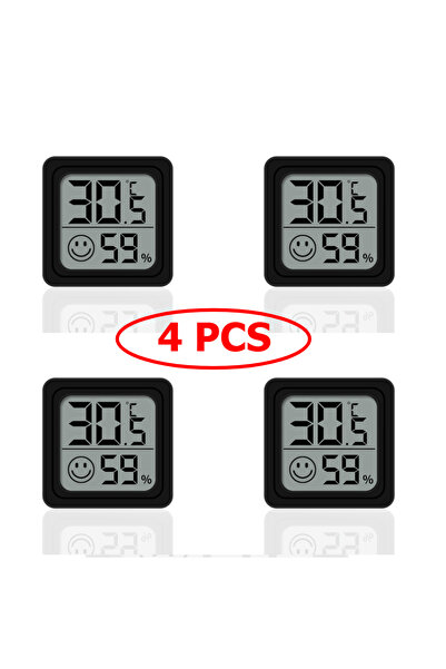 Choice1 4 PCS-Black 4pcs Digital Thermometer Hygrometer Indoor Mini Temperatu...