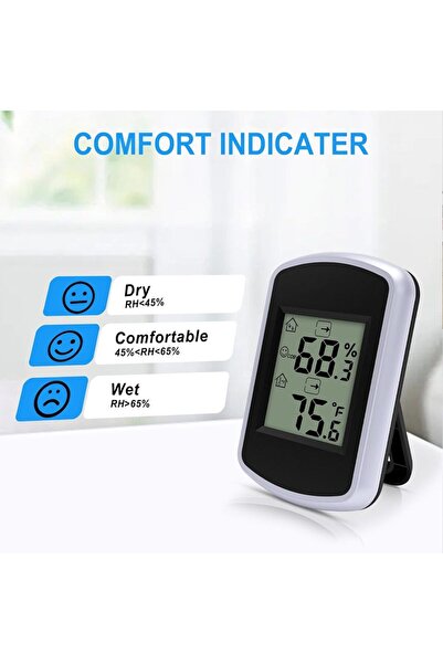 Choice black Digital Thermometer Smart Humidity Temperature Gauge Color Comfo...