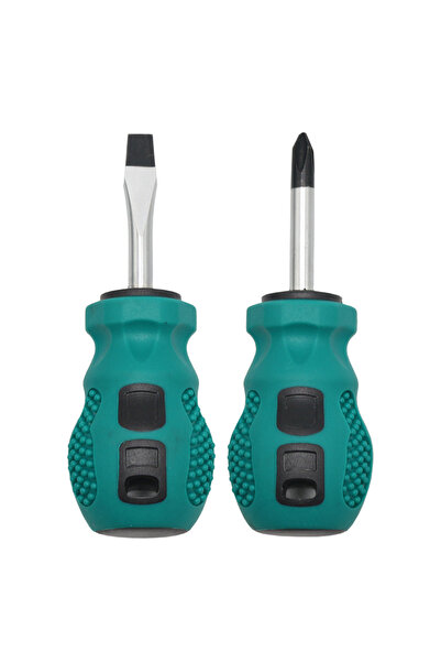 choice2 2pcs 1/2pc Short Handle Radish Head Screwdriver Mini Dual-purpose Scr...