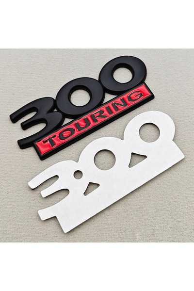 Choice Black 3D Metal Chrome Black Logo 300 TOURING Fender Side Both Badge Re...