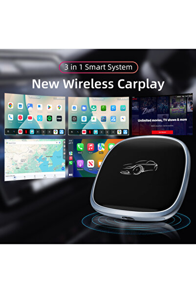 Choice صندوق CarPlay AI أسود اللون، يدعم تشغيل CarPlay وAndroid Auto، بأسلاك ...