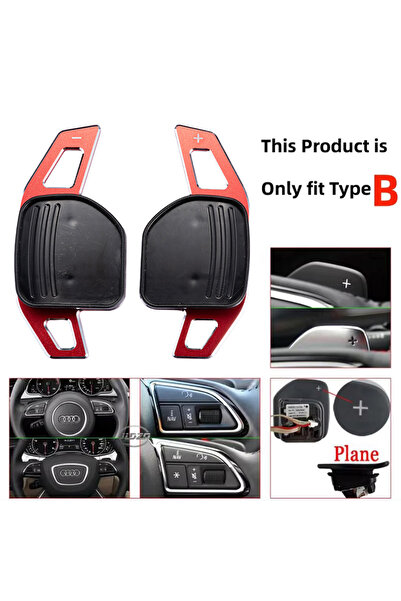 Choice1 fit Type B Red Aluminum Steering Wheel Paddle Shifter Extension for A...