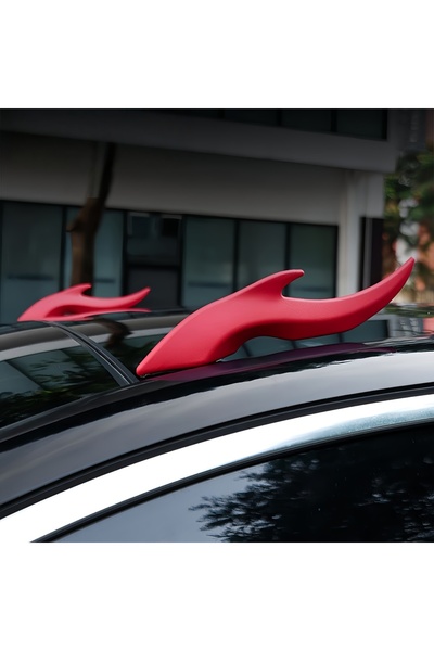Choice Red Car cool dragon horn 3D body decoration sticker, creative roof dec...